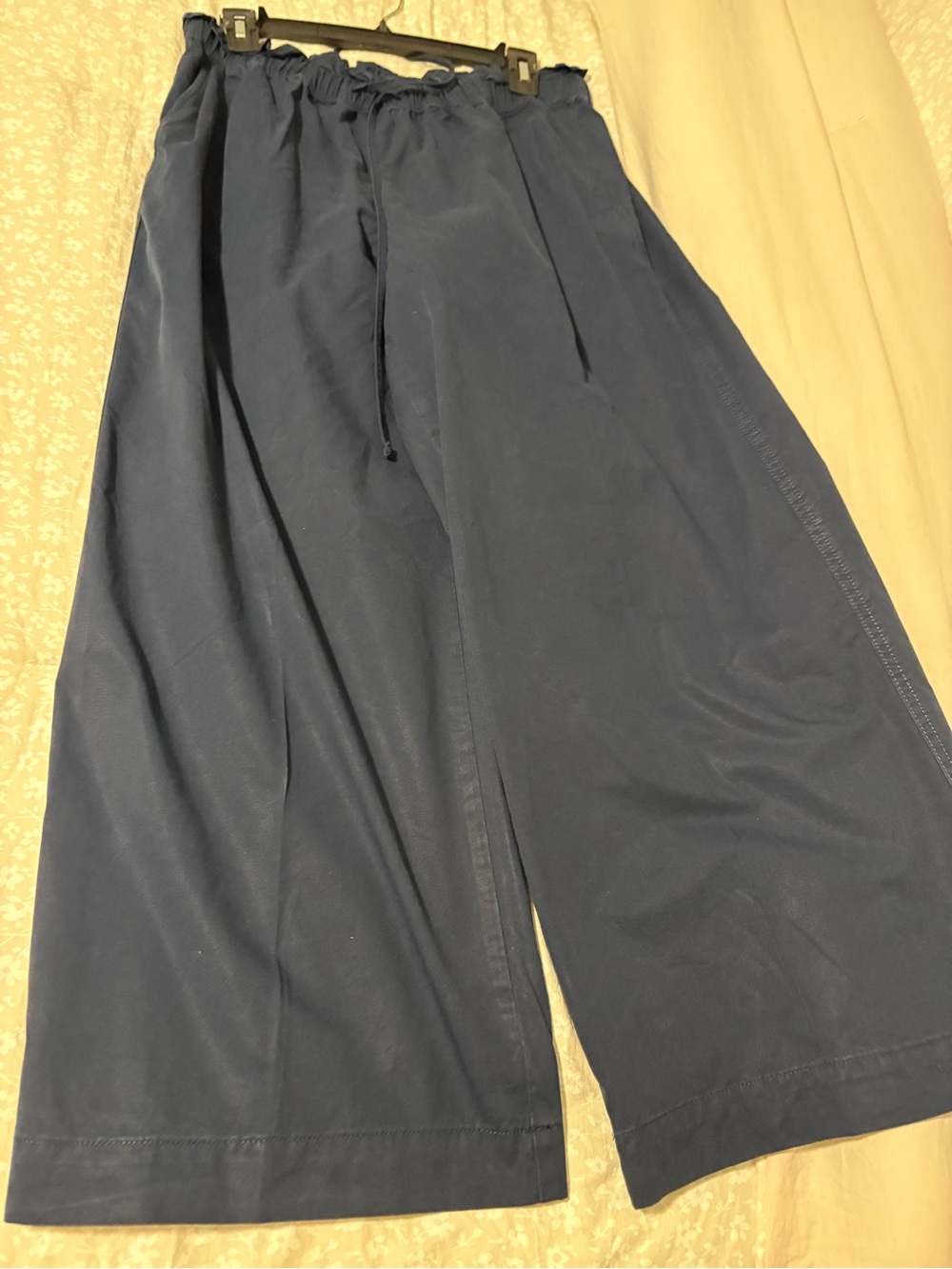 LOFT Navy wide -Leg Drawstring Pants